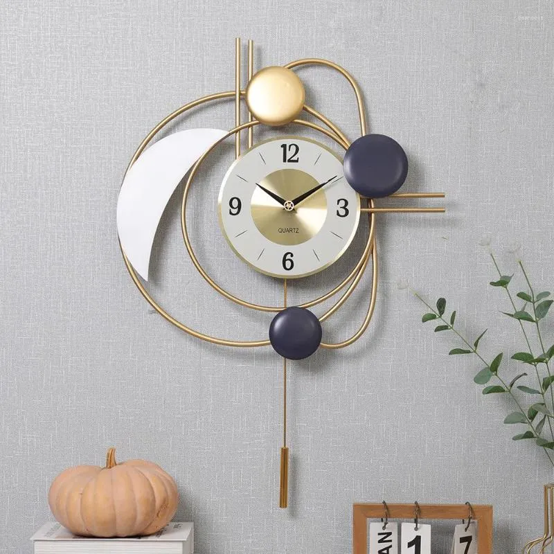 Wall Clocks 2023 Nordic Swing Quartz Clock Light Luxury Creative Living Room Bedroom Background Silent Art Decoration