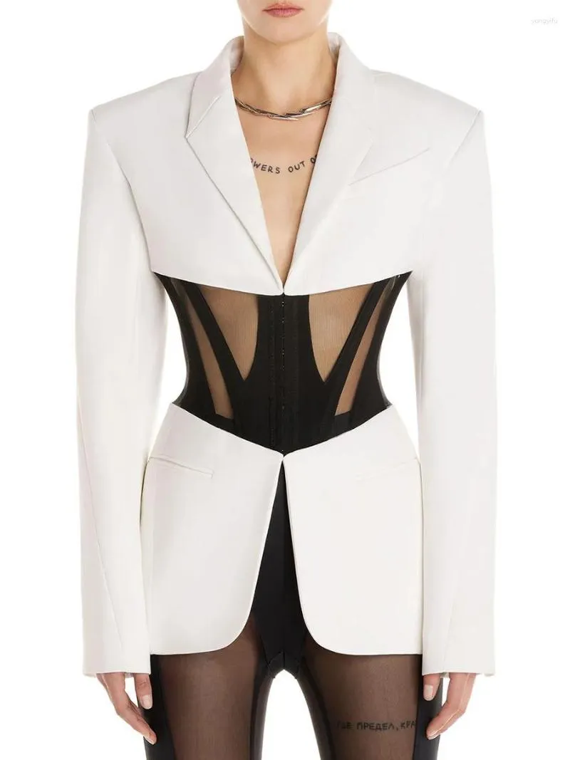 Blazer Corset En Filet Noir Veste De Costume De Detail Sexy 2024 Du 64 61 DHgate
