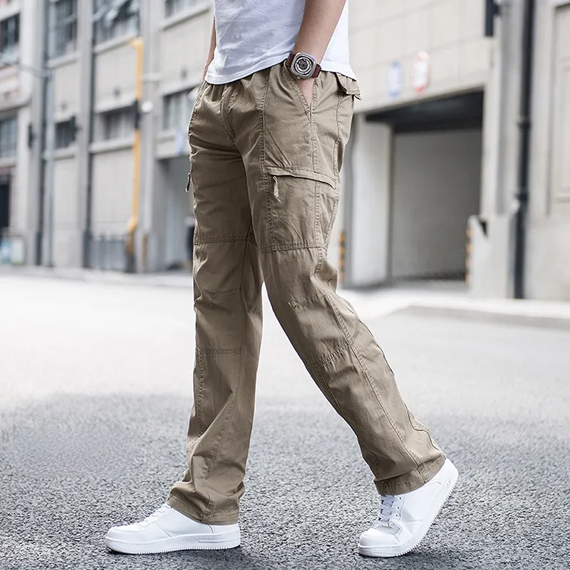 Pantalones De Hombre, Pantalones Cargo Informales Para Hombre, Pantalones  De Trabajo De Pierna Recta, Monos Anchos De Algodón De Ajuste Holgado,  Monos Anchos De Verano Para Hombre, Varios Bolsillos, Talla Grande De