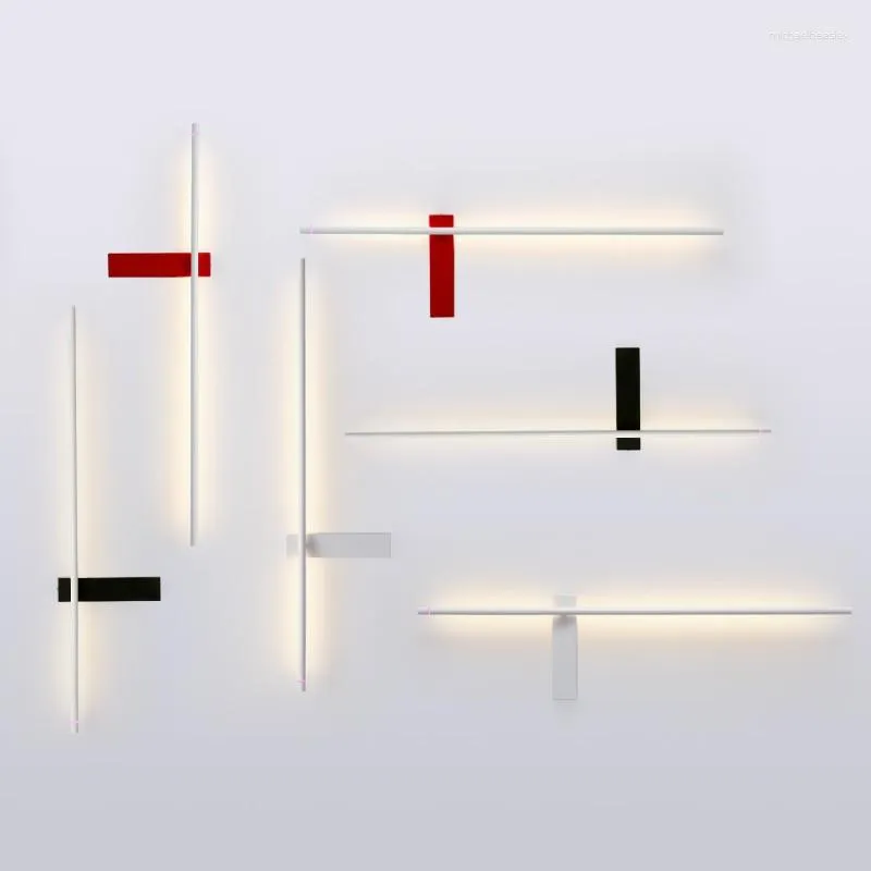 Vägglampor italiensk lampdesigner minimalistisk lång sconce vardagsrum hallkonst kreativt sovrum badrum lampor