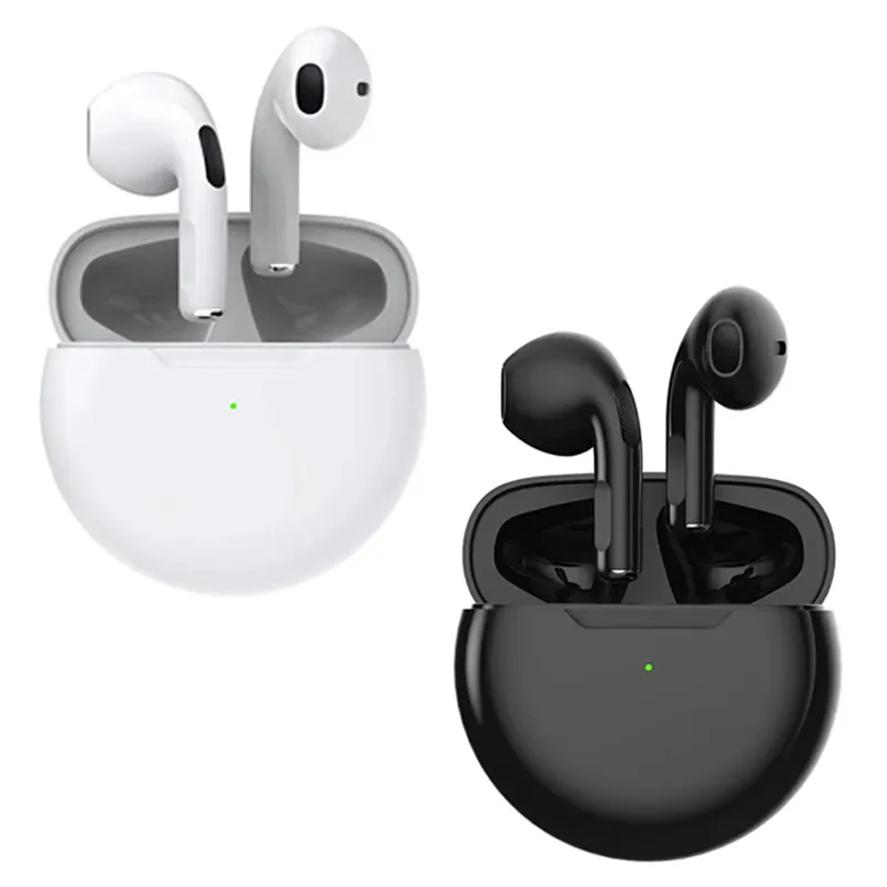 Pro6 TWS Touch Control Wireless Bluetooth Earphones 5.0 Hörlurar Sportörhängen Musik för iPhone Xiaomi -telefoner