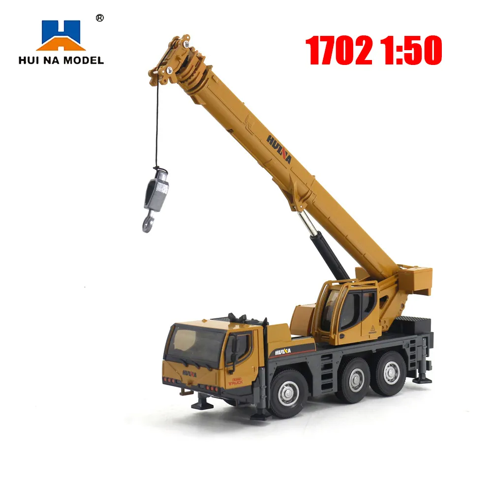 Diecast Model Car Huina 1 50 Diecast Moundation Crane Alloy Model Simulation Construction Truckl Mob