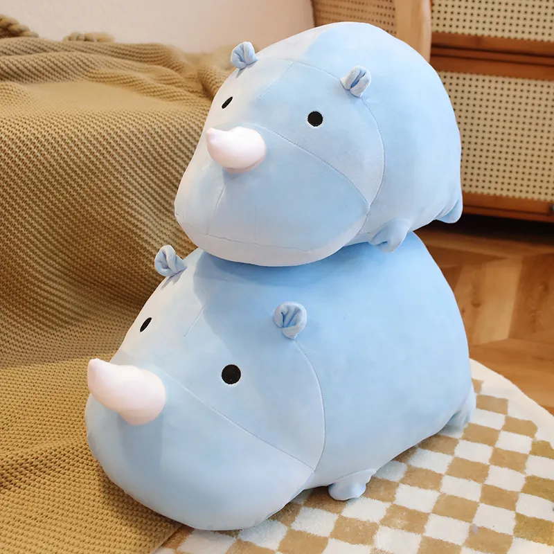 40/50 cm kreskówka Plush Nhinoceros Pillow Toy Pchana miękka zwierzęta tłuste lalki nosorożca
