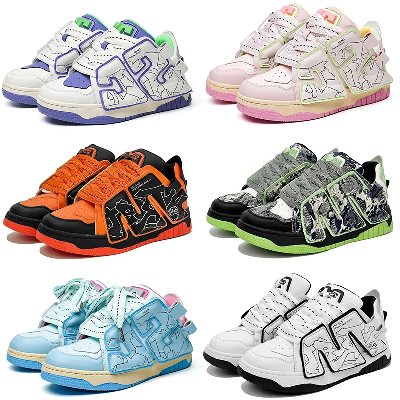 2023 ontwerp casual schoenen heren dames zwart wit groen roze paars heren buitensporten sneakers color8