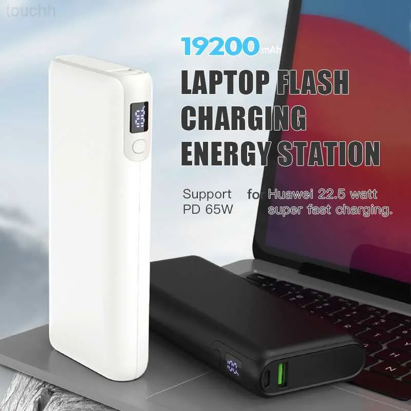 Cep Telefonu Güç Bankaları 19200MAH PD65W Tip C MacBook Dizüstü Bilgisayar için Hızlı Şarj Güç Bankası Pil Şarj Cihazı İPad iPhone 14 Samsung Poverbank L230731