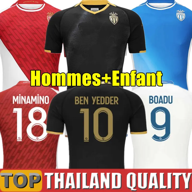 23 24 Maillot aS Soccer Jerseys MonAcO Foot 2023 2024 Football Shirt 2023 2024 Home Away Survetement de Foot BOADU BEN YEDDER MINAMINO men kids kit uniform