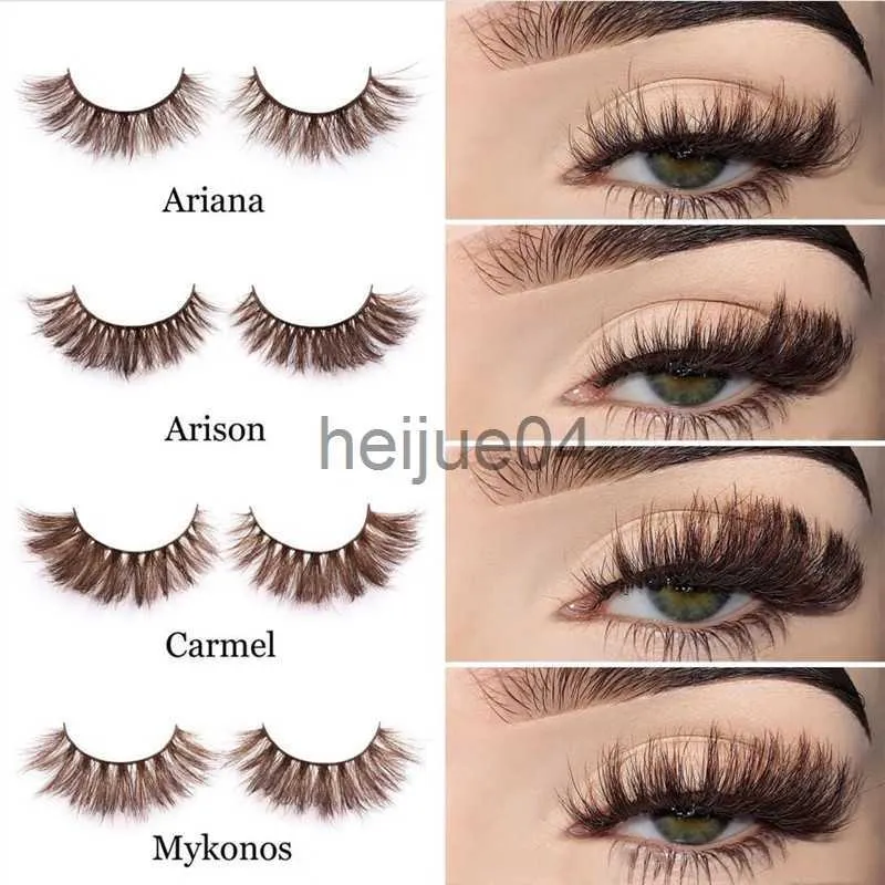 Ложные ресники Asiteo New Mink Fur 3D Lashes Oamber Classic Classic Natural Long Fluffy Daily Daily Stage Show False Brown Eshelashes Arianna X0802