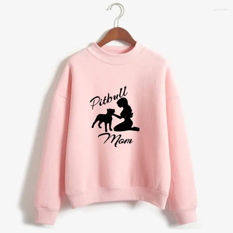 Moletons femininos pitbull mom girl dog print feminino animal lover gift sweatshirts femmes manga longa primavera outono tops para mulheres