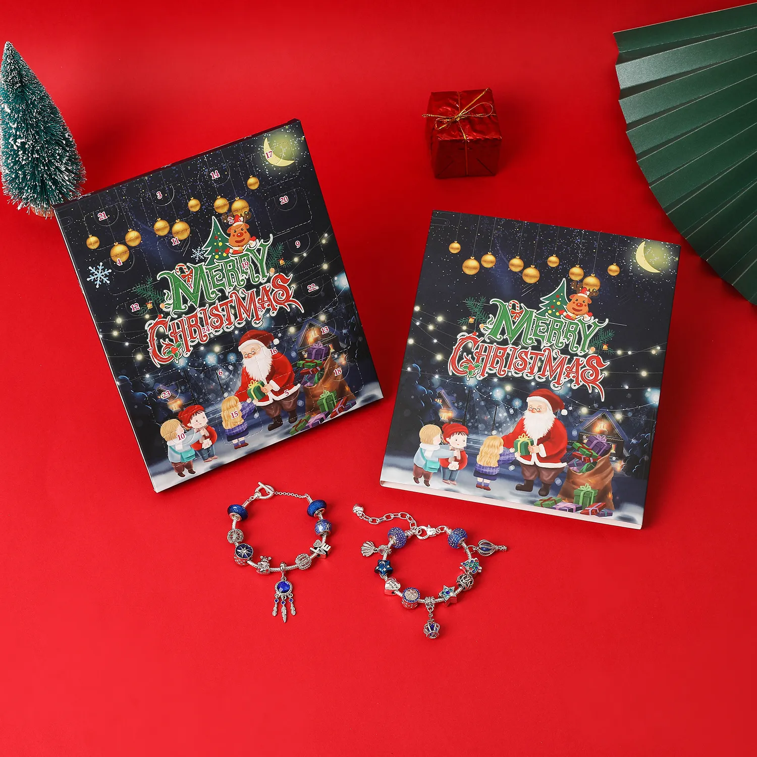 24 Day Advent Calendar Christmas Bells Surprise Blind Box Set Creative Handmade Diy Children's Armband Presentlåda