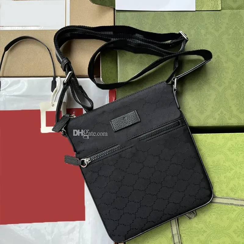 High Quality Designer Bag Mens Leather Nylon Messenger Bag Fashion Woven Shoulder Bag Multi Function Wallet Card