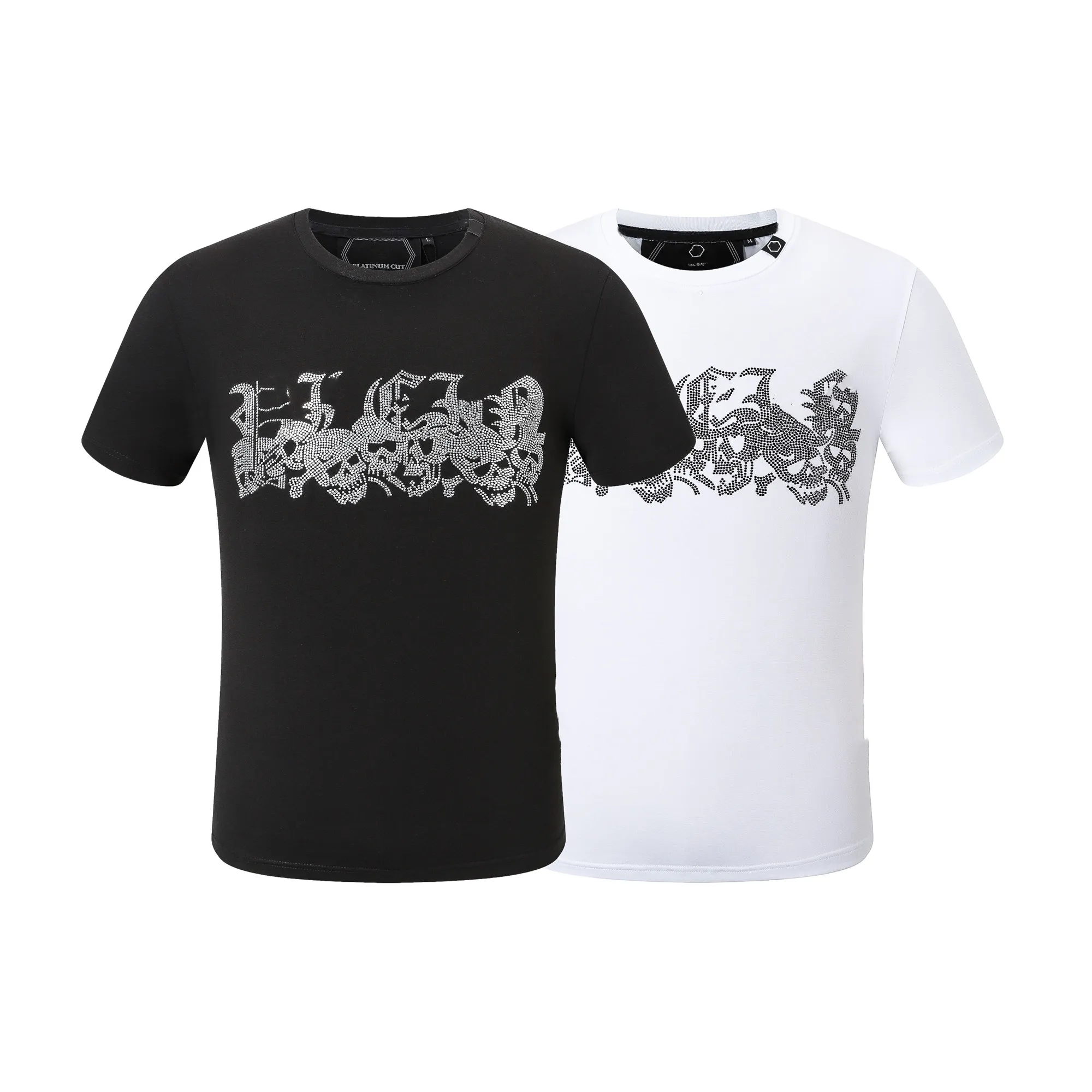 PP Fashion T-shirts pour hommes Designer T-shirt Phillip Plain Summer strass manches courtes col rond tee shirt Skulls Print Tops Streetwear col Polos M-3XL t-shirt PP2147