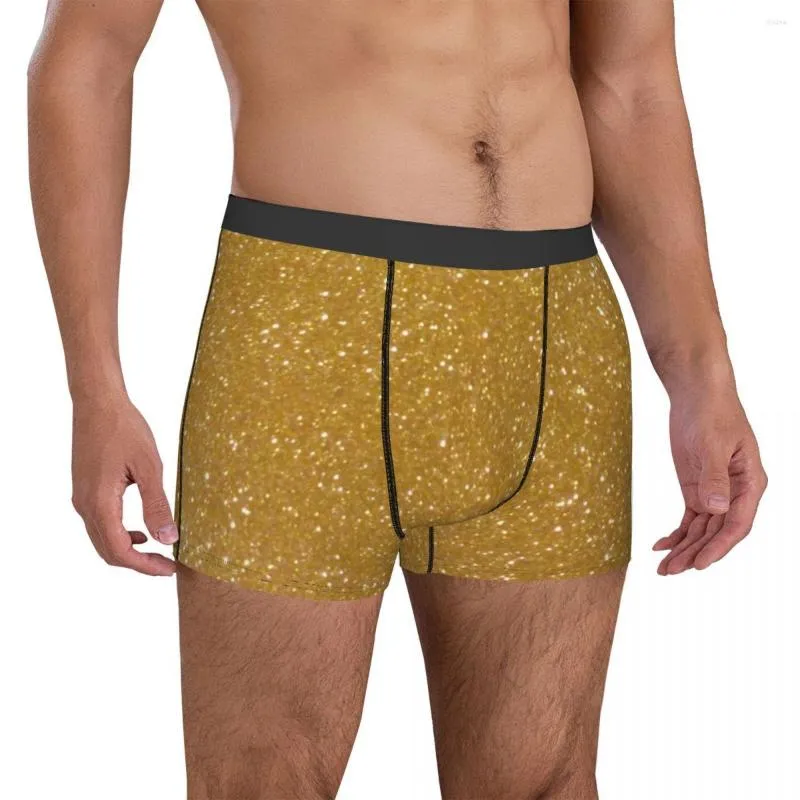 Faux Gold Metallic Underwear With Glitter Metal Print Sparkly