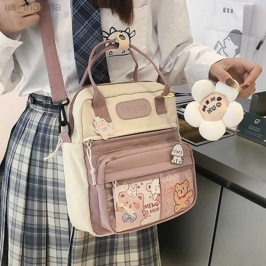 Schultaschen im koreanischen Stil, niedliche Rucksäcke für Damen, wasserdicht, Nylon, kleine Umhängetaschen für Mädchen im Teenageralter, Schulranzen, Blumen-Reiserucksack 230223 Z230802