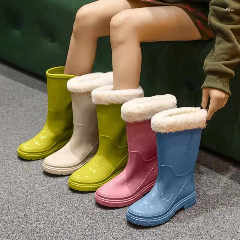 Laarzen Schoenen Dames Regen Bont Sok Winter Warm Water Waterdicht 2023 Mode Enkel Regenlaarzen