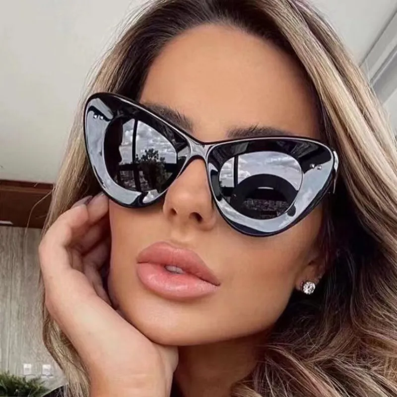 Brand Luxury Sunglasses Designer Cat's Eye Frame Design Women's Fashionable Personalized Matching UV Protection Goggle Beach Sun Glasses