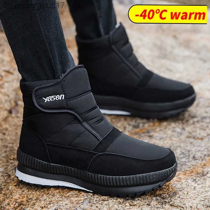 Chaussures habillées Bottes d'hiver chaussures d'hiver chaudes pour hommes chaussures d'hiver pour hommes chaussures d'hiver pour hommes fourrure chaleur chevilles imperméables bottes de neige en plein air chaussures en peluche Z230802