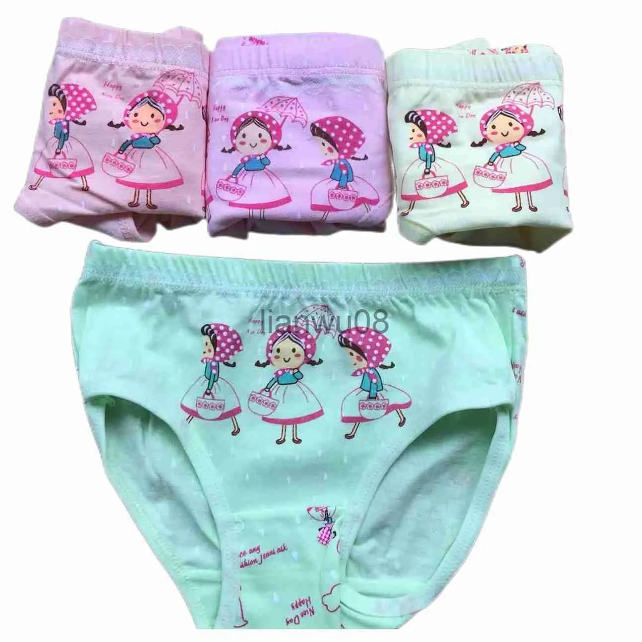 Girls Cotton Boxers With Bear And Cat Princess Prints Set Of 4