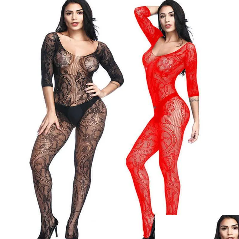 Andra hälsoskönhetsartiklar Strumpor Kvinnor Flody Open Crotch Netting Hosiery Intime Lingerie Underwear Nightgown Hose Sexy Drop D DHJ5S