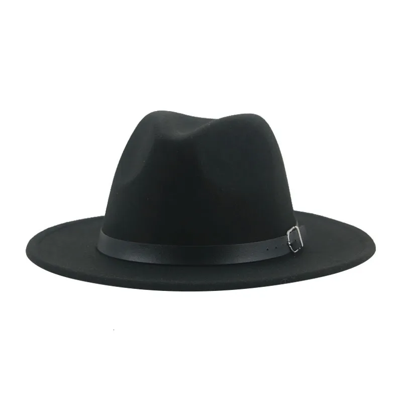 Szerokie brzegowe czapki wiadro dla kobiet fedora kapelusz mężczyzn czapki solidne sukienki formalne panama vintage wielki rozmiar 62 cm Sombreros de Mujer 230801