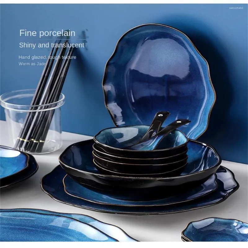 Пластины глазурь и звездное небо керамическое посуду в европейском стиле ретро фруктовые салат тарелка домохозяйство домохозяйство