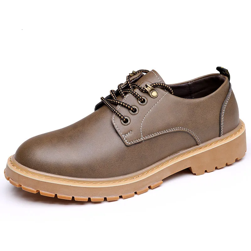 Jurk Schoenen 2023 Herfst Winter Designer Platform Mannen Grote Kop Koe Lederen Werk Schoen Mannelijke Rundvlees Pees Britse Vintage heren 230801