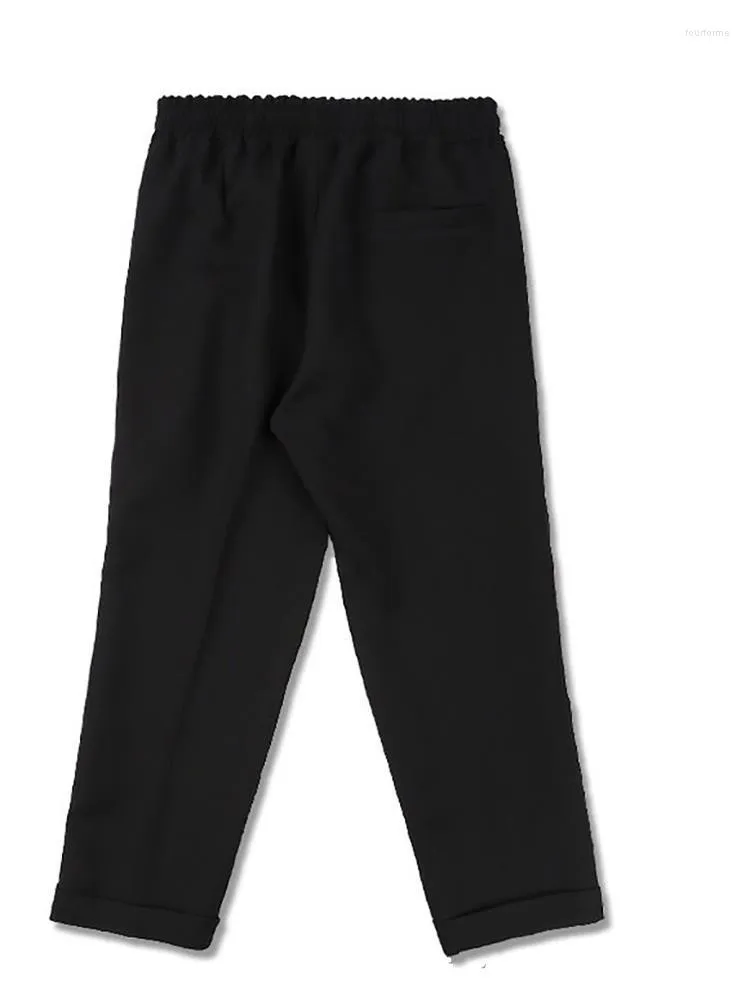 Calças masculinas casuais soltas tamanho grande outono inverno engrossadas moda jovem cidade tendência preto