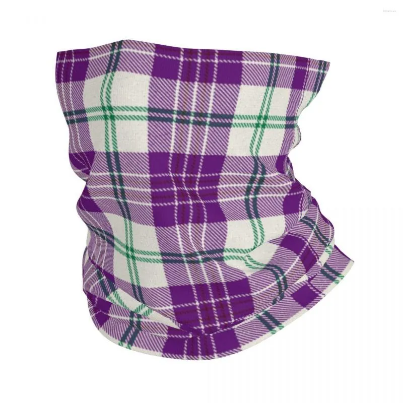 Scarves Tartan Plaid Purple Stripes Check Bandana Neck Gaiter Printed Checkerboard Balaclavas Mask Scarf Headwear Hiking Men Women Adult