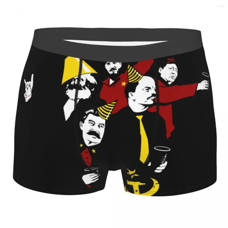 Cuecas Masculinas do Partido Comunista Russo Soviético Cuecas Boxers Respiráveis Masculino Sexy