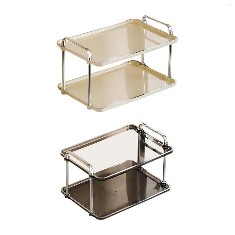 Plates Countertop Shelf Organizer 2 Tiers Multiuse Specialty Bathroom For Kitchen Coffee Table Living Room Desktop