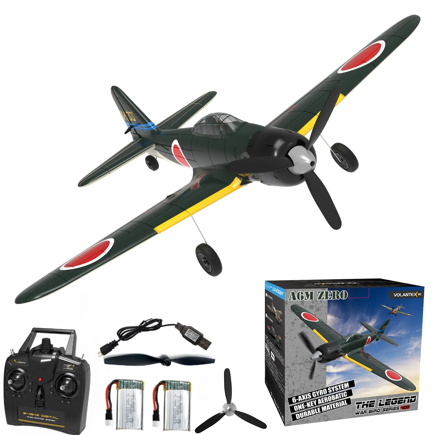 Vliegtuig Modle Cadeau Voor De Jongen Volantex RC Vliegtuig 2 4G 4CH Afstandsbediening Vliegtuig EPP 400mm Spanwijdte 6 Axis Aerobatic Fighter 761 15 RTF 230801