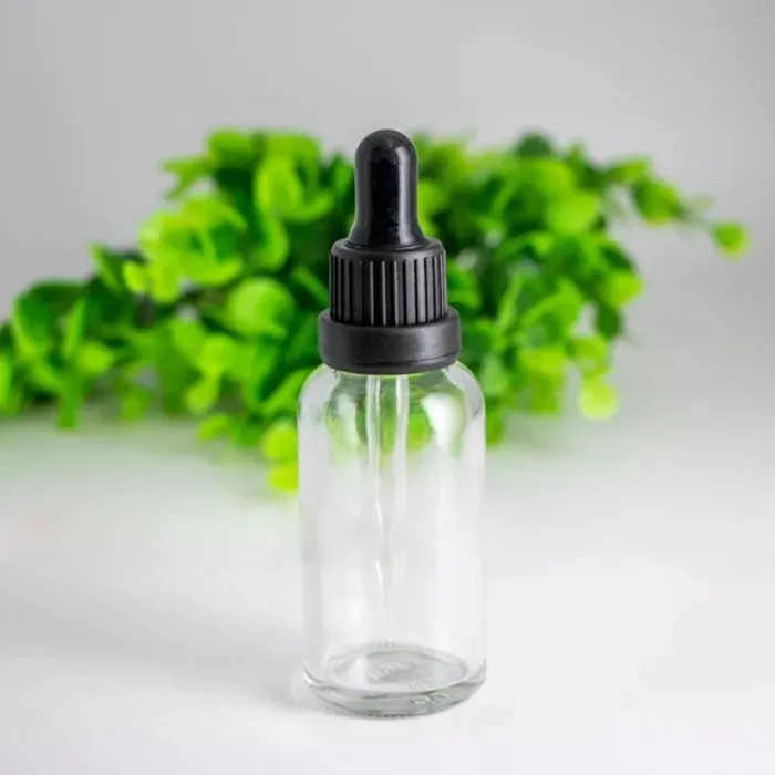 Amber Clear Green Blue Glass Dropper Bottle 30CC 30ml Pipette Dropper Vial 1oz Glass Sample Container with Black Cap