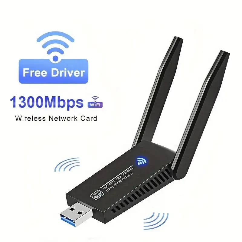 Placa sem fio USB de alta velocidade para desktop e laptop - Desfrute de conectividade de rede Wifi 6 Gigabit 5G extremamente rápida com receptor de banda dupla