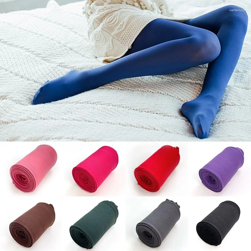 Femmes chaussettes 80D Sexy femme collants velours Leggings couleur bonbon élastique Anti-crochet collants automne hiver sans couture long bas