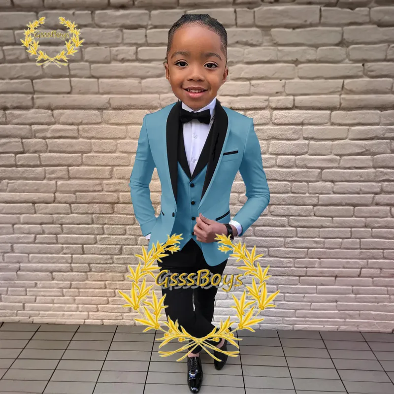 Boys Suits for Weddings 3 Piece Set Jacket Pants Vest in Various Colors Custom Made for Kids Ages 3 16