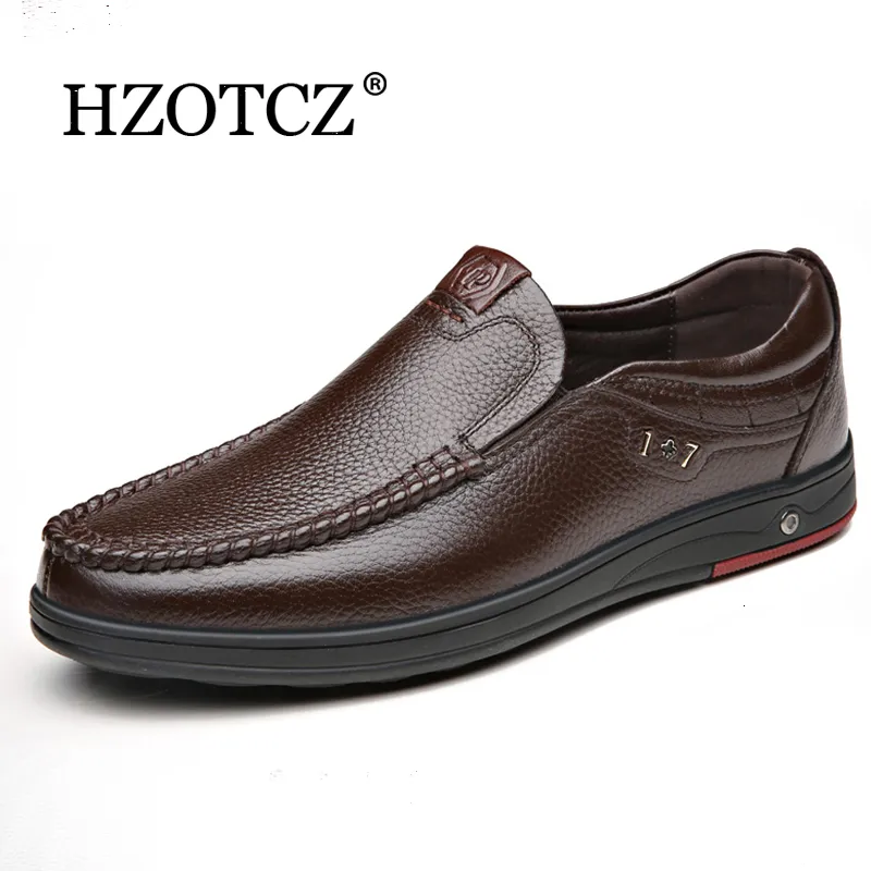 Dress Shoes Genuine Leather shoes Men Loafers Slip On Business Casual Leather Shoes Classic Soft Moccasins Hombre Breathable Men Shoes Flats 230801