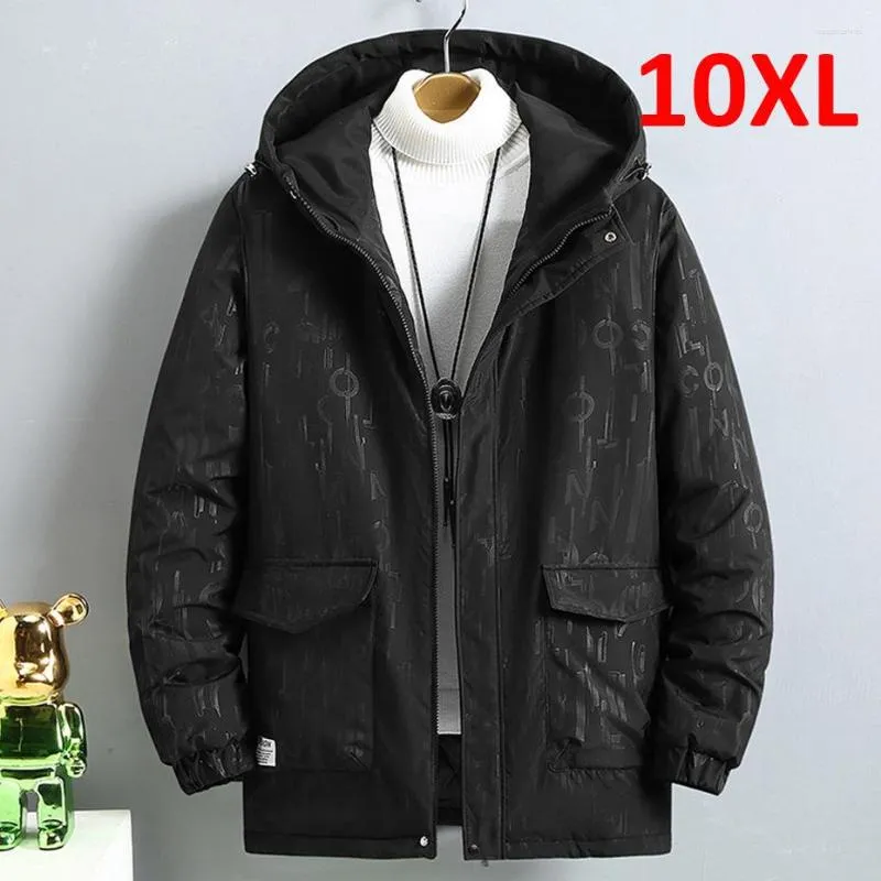 Männer Jacken Plus Größe 10XL Parkas Männer Winter Dicke Jacke Mantel Mode Bandana Paistey Print Parka Männlich Schwarz Große