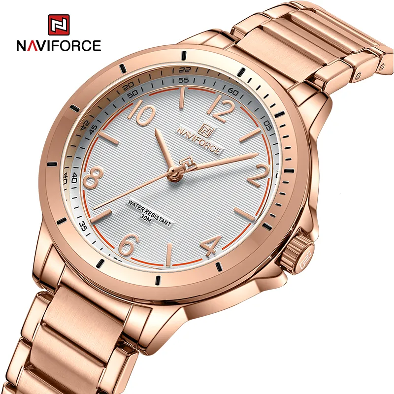 Wristwatches Arrival NAVIFORCE Fashion Woman Watch Water Resistant Female Wristwatch Stainless Steel Lady Quartz Bracelet Girl Gift 230802