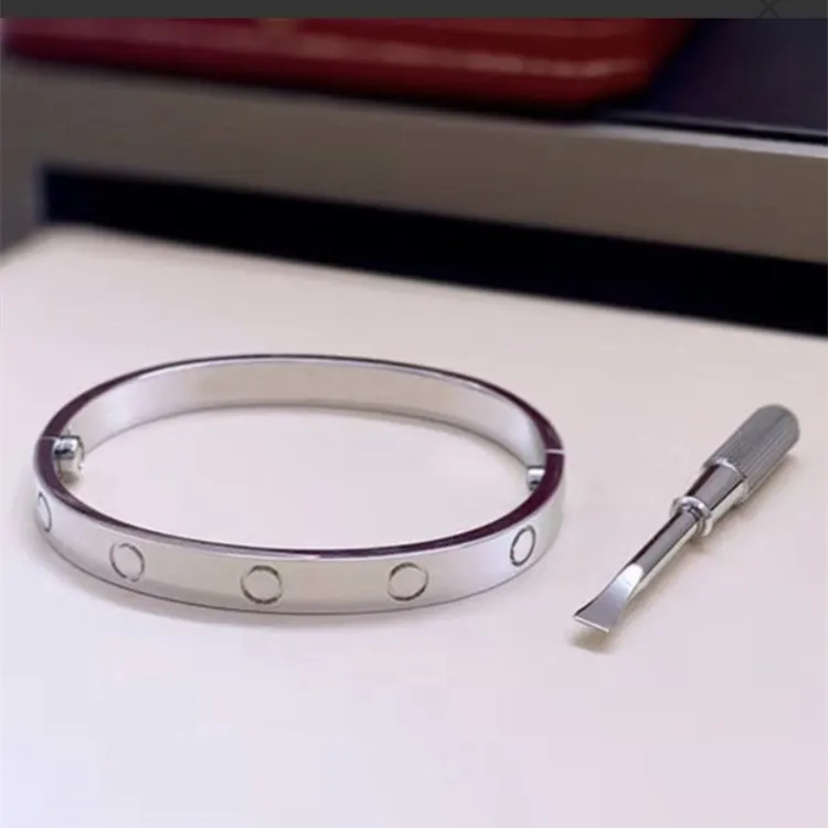 Titanium Steel Love Bracelet Silver Rose Gold Designer Bangles For Couples Jewelry Screwdriver Included From Punkjewelry2021 8.64 DHgate.Com