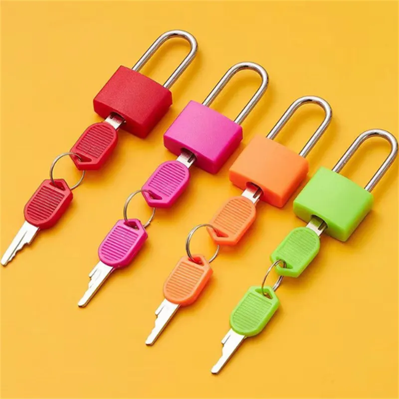 30x23mm Small Mini Strong Metal Padlock Travel Suitcase Diary Book Lock With 2 Keys Security Luggage Padlock Decoration 8 Colors JL1752