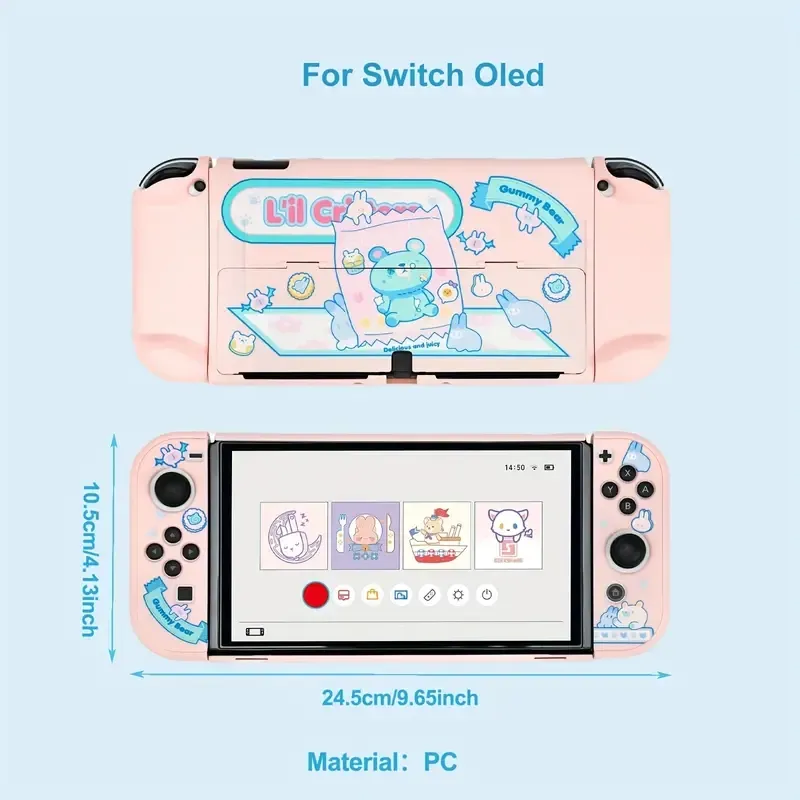 GeekShare Gummy Bear Graphic Housse de protection pour Nintendo Switch Oled, Housse de protection mince pour Switch Oled, Absorption des chocs Anti-rayures Housse de protection