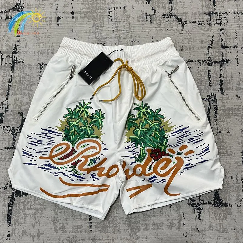 Men's Shorts Coconut Tree Letters Print Beac RUDE Sorts Summer Men Woman 1:1 Casual Sand Drawstrin Breeces Simple Quick Dryin