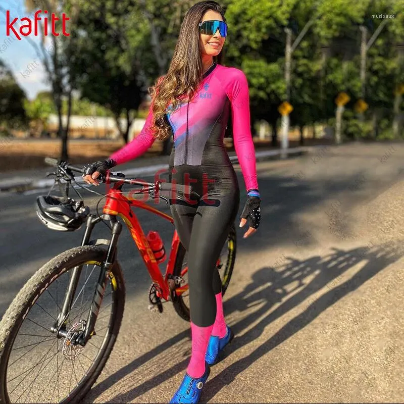 Ensembles de course Kafirobe Combinaison moulante pour femme Combinaison de cyclisme en plein air Personnalisation de la route