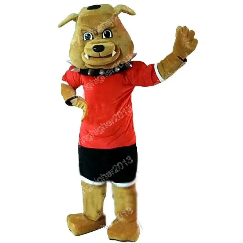 Costume da mascotte Bulldog professionale Vestito da festa di Natale in fantasia di Halloween Vestito da personaggio dei cartoni animati Vestito da carnevale unisex per adulti