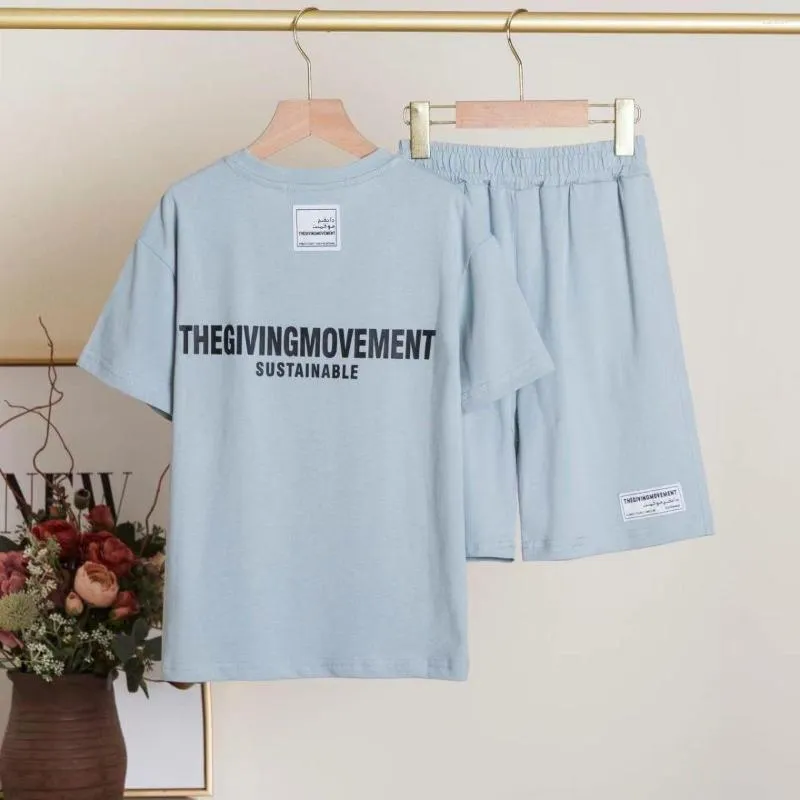 Herren T-Shirts THEGIVINGMOVEMENT Kinder Übergroßes T-Shirt Jungen Lose Sportshorts Mädchen Zweiteiliges Set Kinder Lässige T-Shirts Sweatshorts