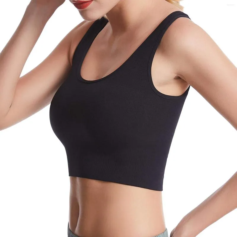 Shapers voor dames Sportbeha Geen gewatteerde tops Workout tanktop Wirefree Longline Fitness Yoga Crop Naadloos Ademend