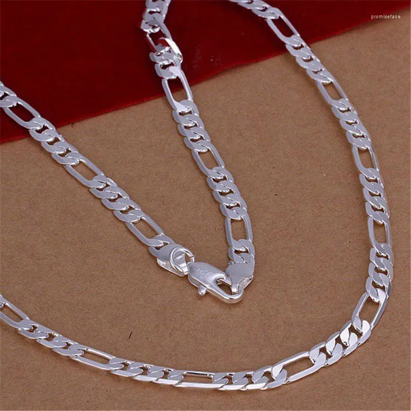 Catene Catena piatta da uomo di alta qualità Collana in argento sterling 925 Gioielli di moda Donna Uomo Regalo di nozze solido