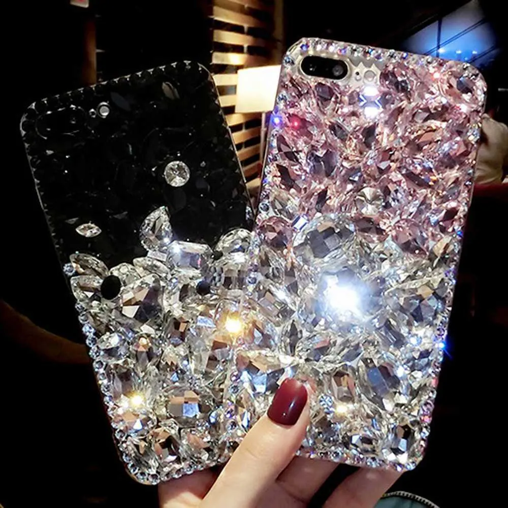 Cell Phone Cases Fashion Glitter Bling Crystal Diamond Cover For SamsungA10 A20 A21 A31 A32 A22 A50 A60 A80 A51 A52 A71 A81 Rhinestone Pearl Case L230731