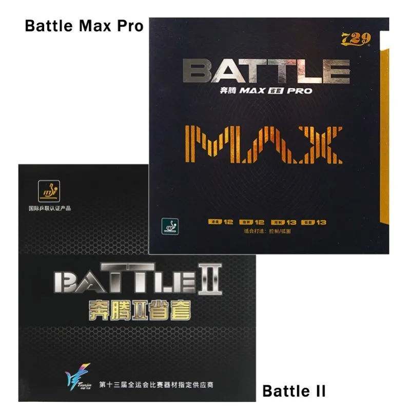 Set da ping pong 729 Gomma professionale Battle 2 Max Pro Superficie adesiva Ping Pong con buona rotazione e controllo preciso 230801