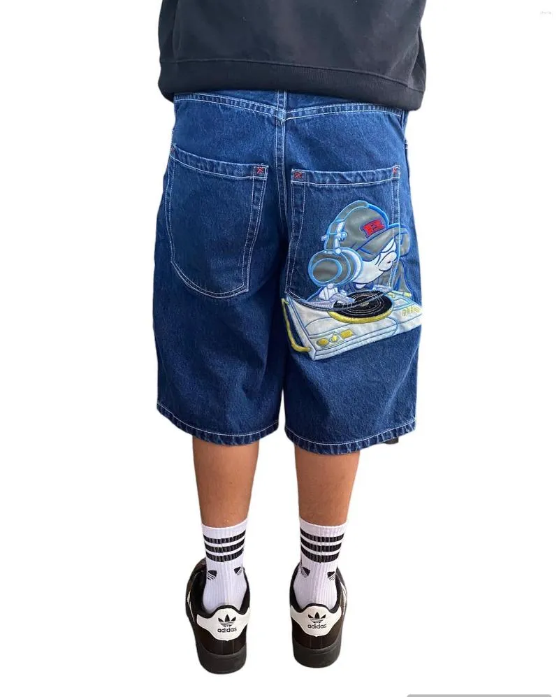 Herr shorts streetwear y2k harajuku retro hip hop grafik överdimensionerad baggy denim herr sommar 2023 gotisk basket kort