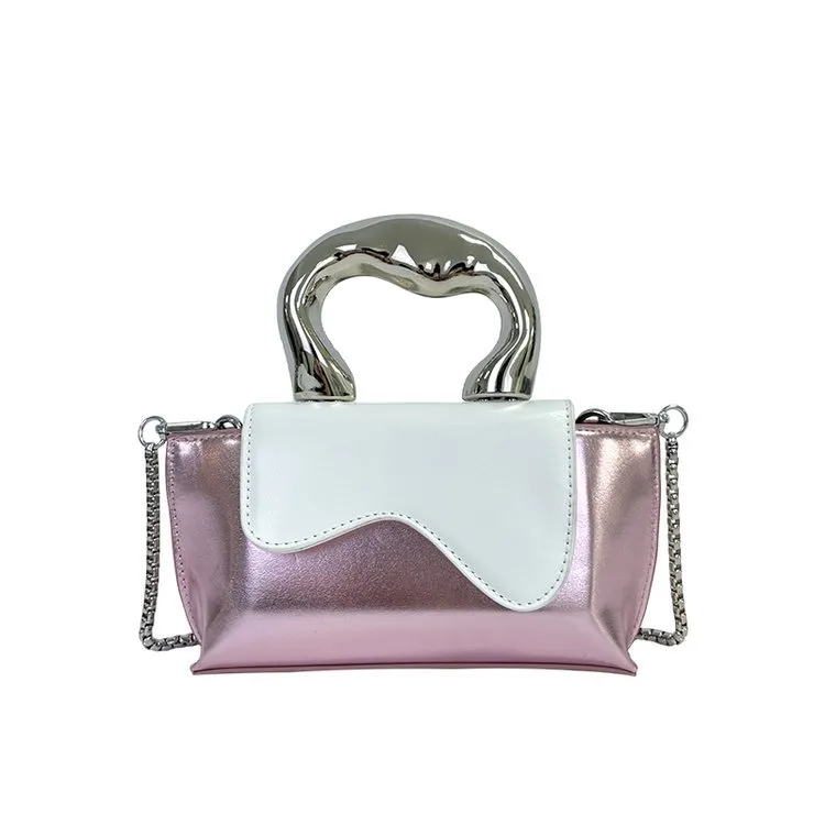 Härlig Y2K Hobo Bags Designer Future Sense Mini Bag Metallic Purse Shoulder Sliver Chain Two-Tone Color 4 Colors Sweetie Style Shopping Metal Handbag Fashion Match